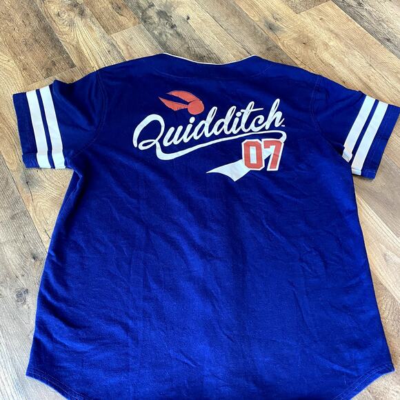 Box Lunch Harry Potter Men's Navy Quidditch Striped Jersey S - Picture 5 of 9